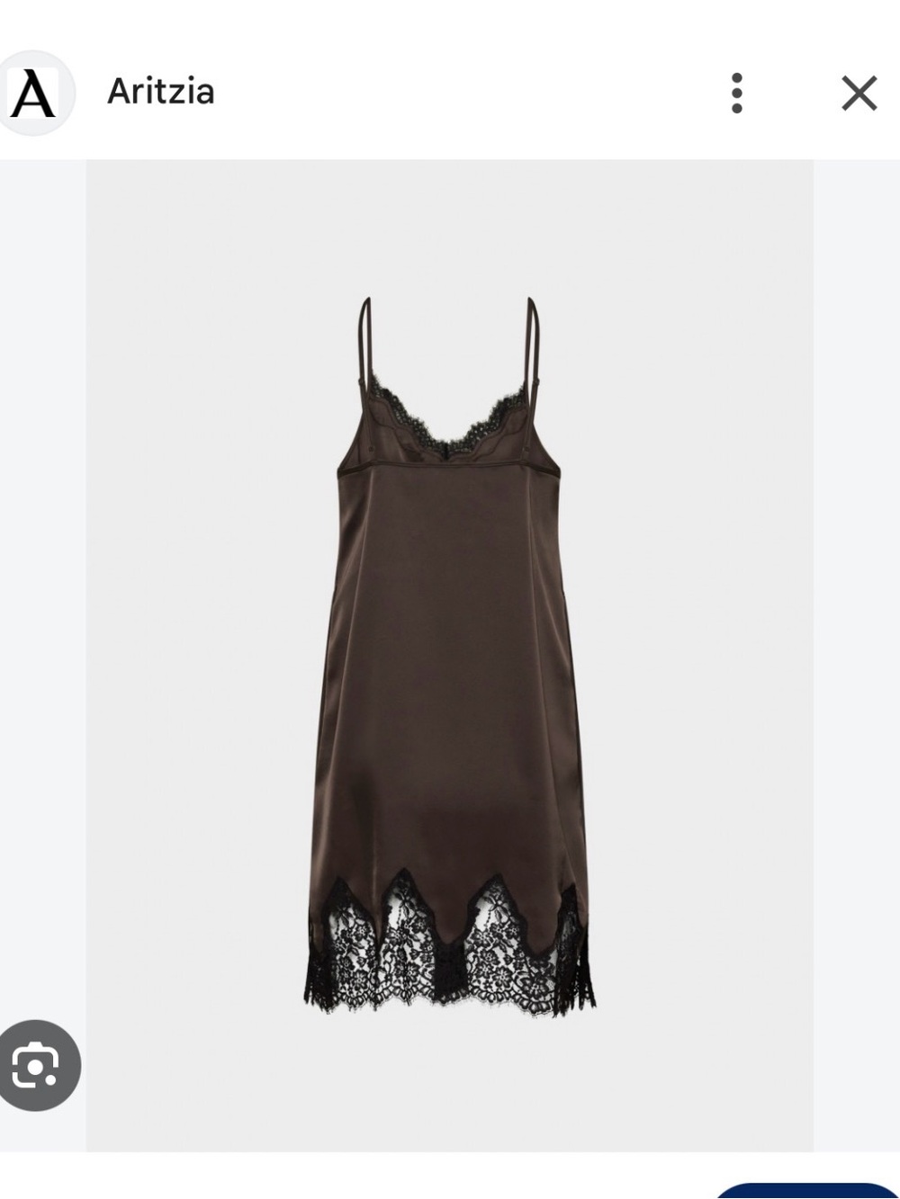 Wilfred Prelude Satin Slip Dress with Black Lace Trim